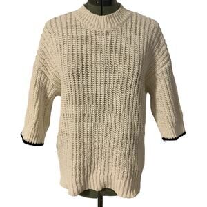 Ann Taylor LOFT Crewneck Knit Sweater White Small